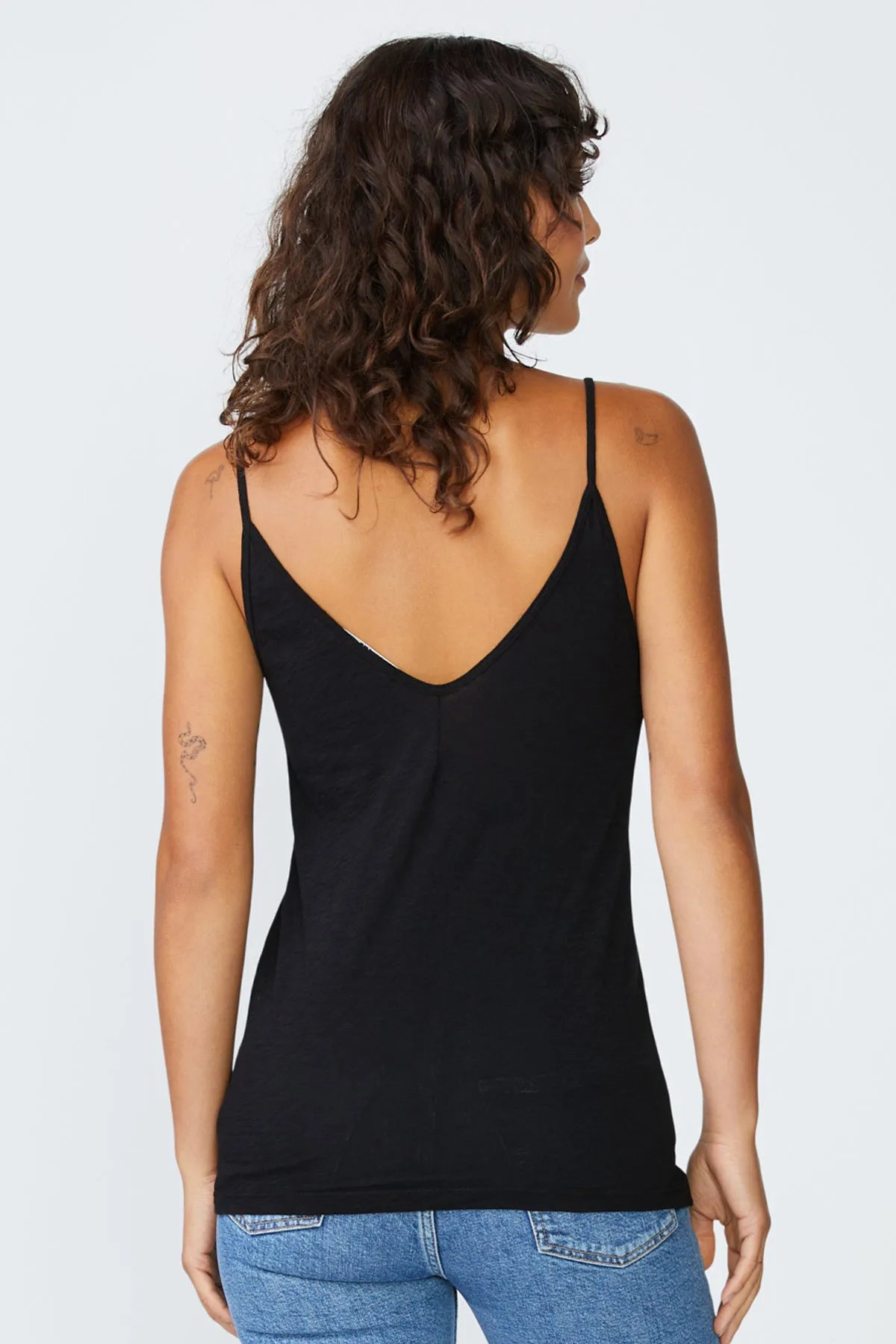 Stateside Supima Slub Jersey V-Neck Cami in Black