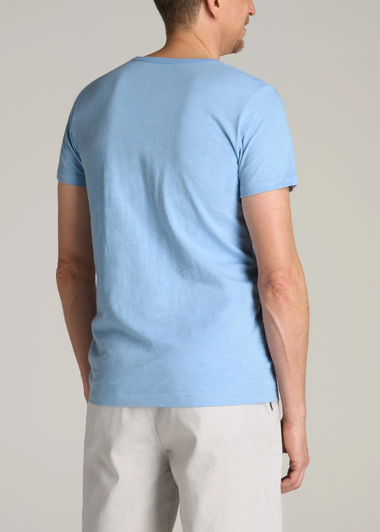 Sunwashed Slub Pocket T-Shirt For Tall Men in Cloud Blue