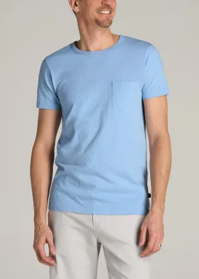 Sunwashed Slub Pocket T-Shirt For Tall Men in Cloud Blue