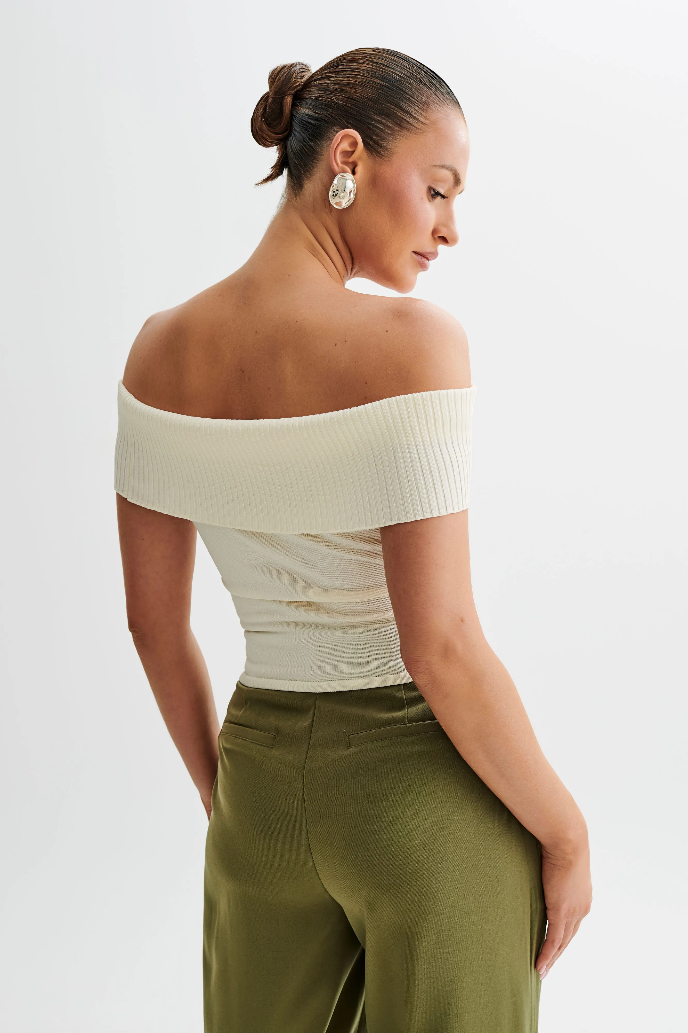 Susanna Off Shoulder Knit Top - Ivory