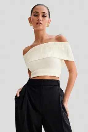 Susanna Off Shoulder Knit Top - Ivory