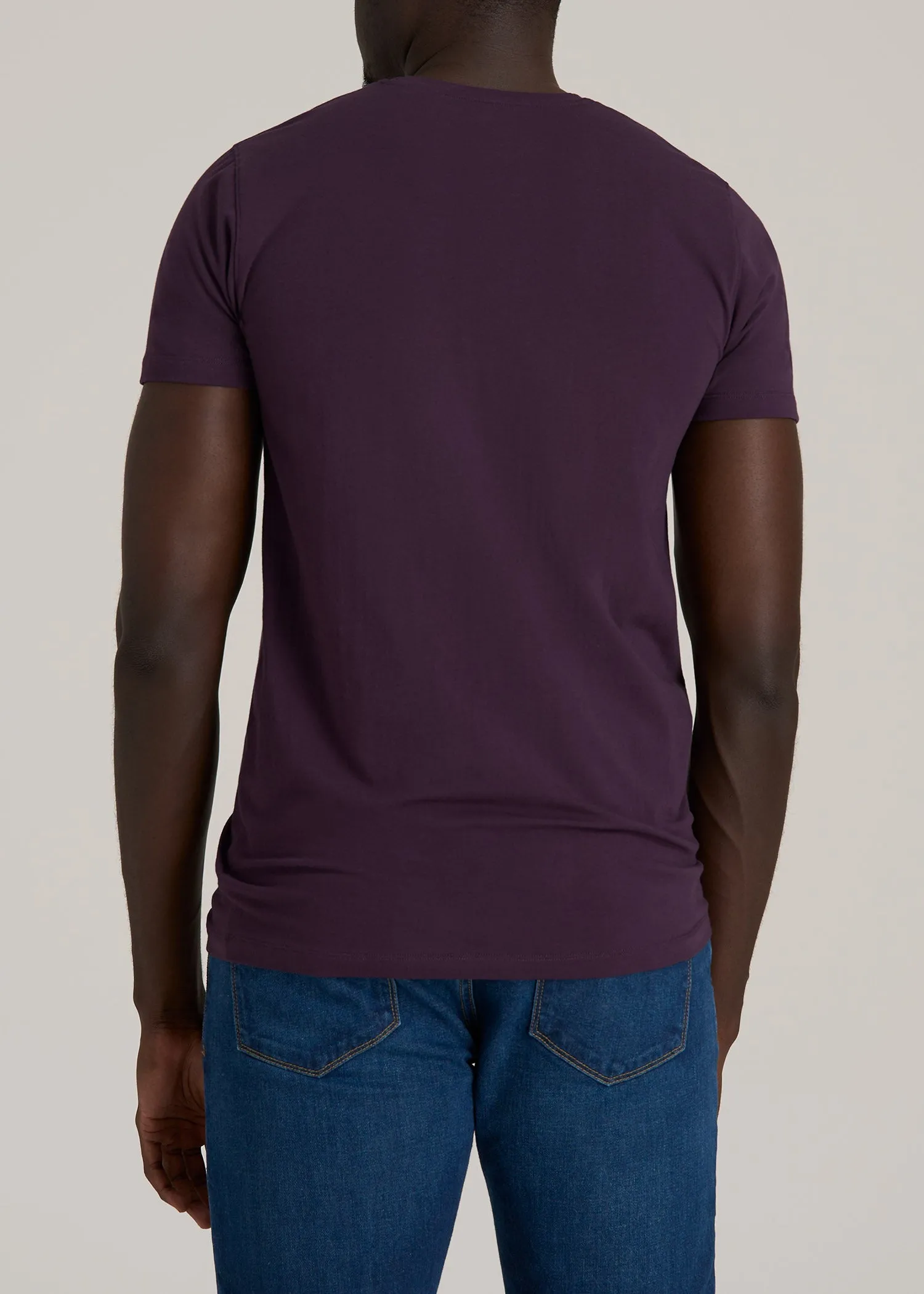 The Essential MODERN-FIT Crewneck Tee for Tall Men in Midnight Plum