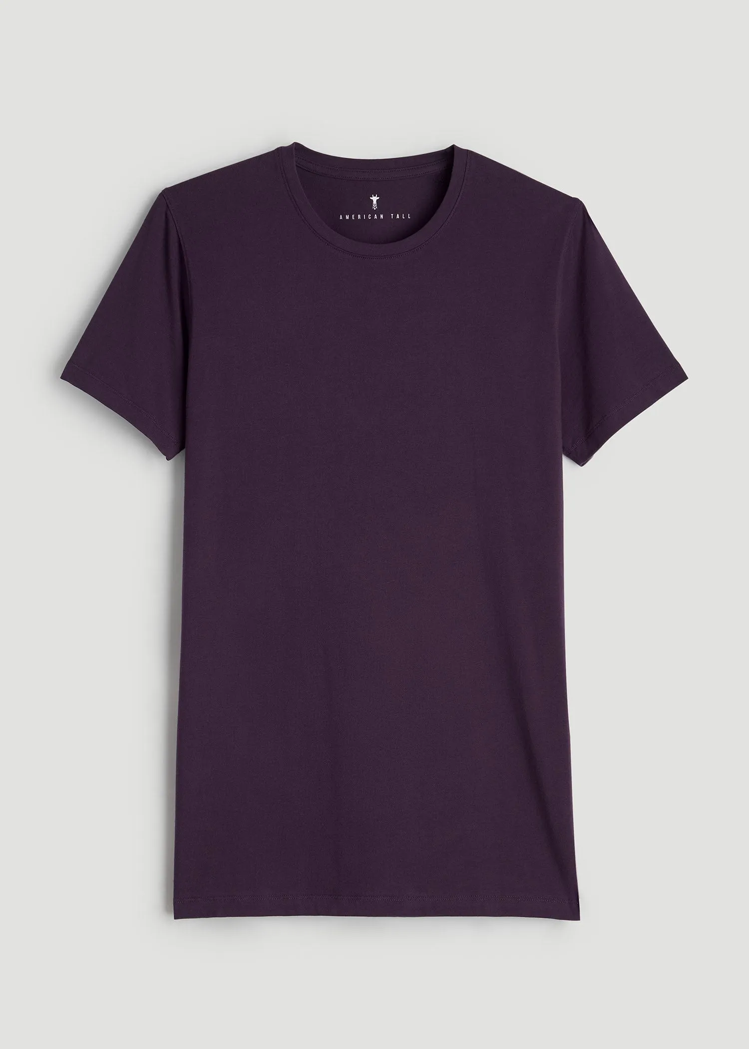 The Essential MODERN-FIT Crewneck Tee for Tall Men in Midnight Plum