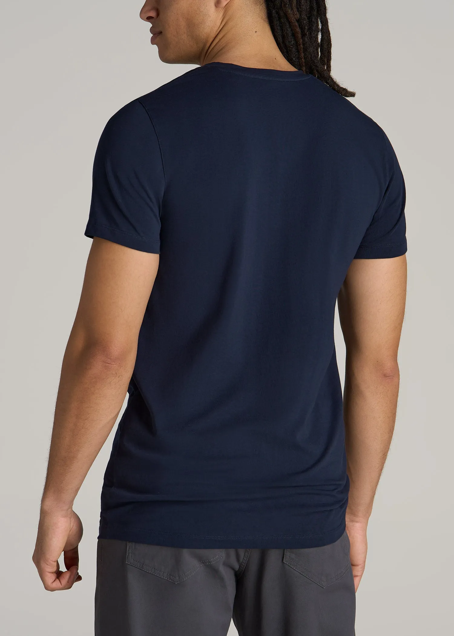 The Essential MODERN-FIT V-Neck Tee for Tall Men in True Navy