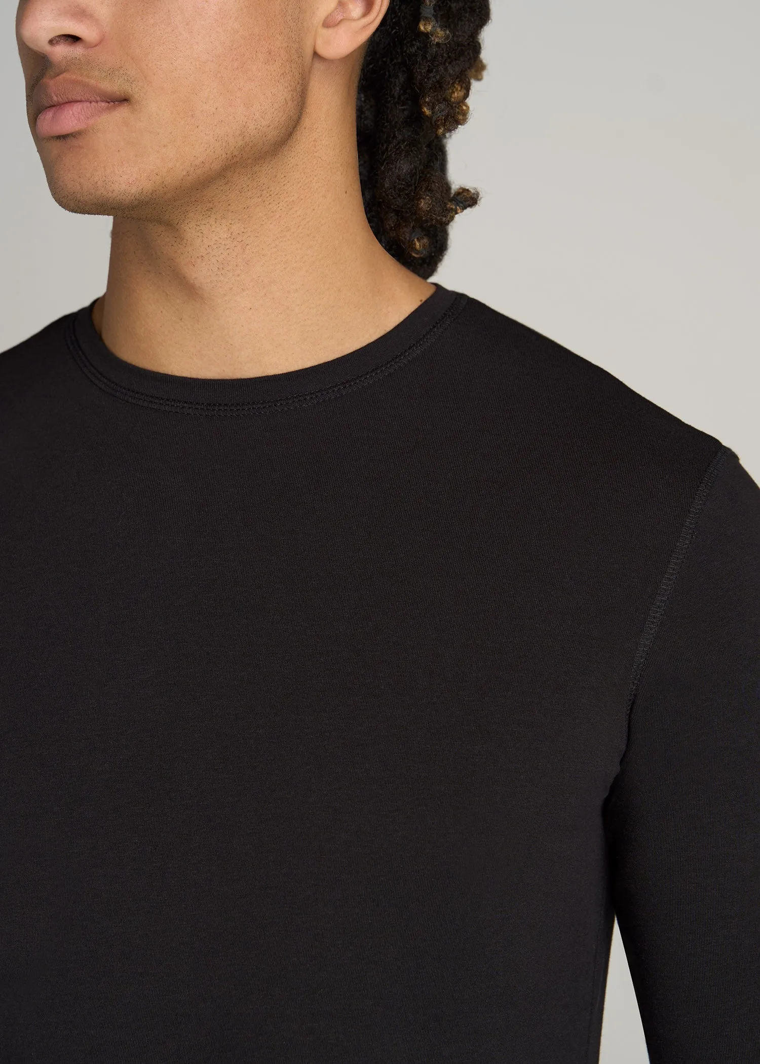 The Essential SLIM-FIT Long Sleeve Tee for Tall Men in Black