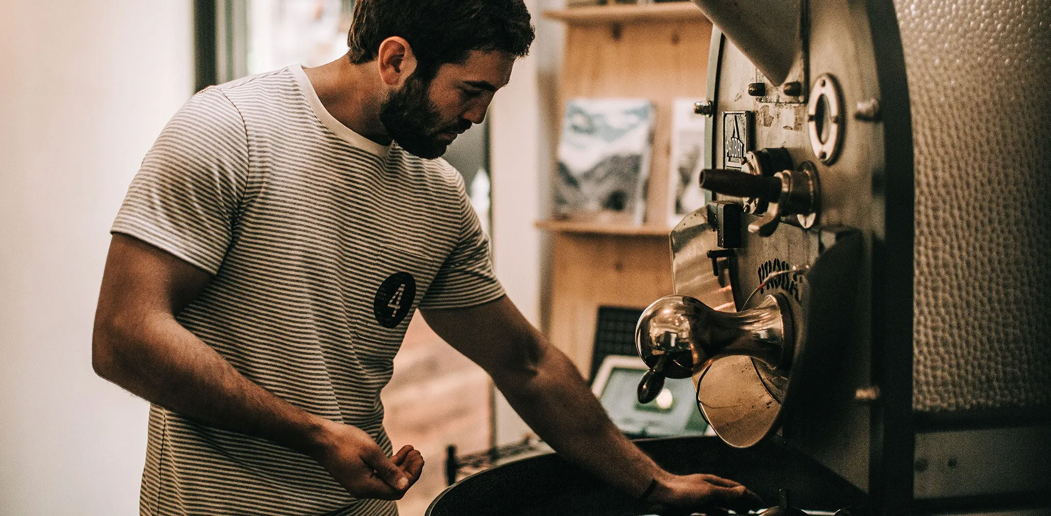 The Fourtillfour Heavy Bag Tee in Ash Stripe