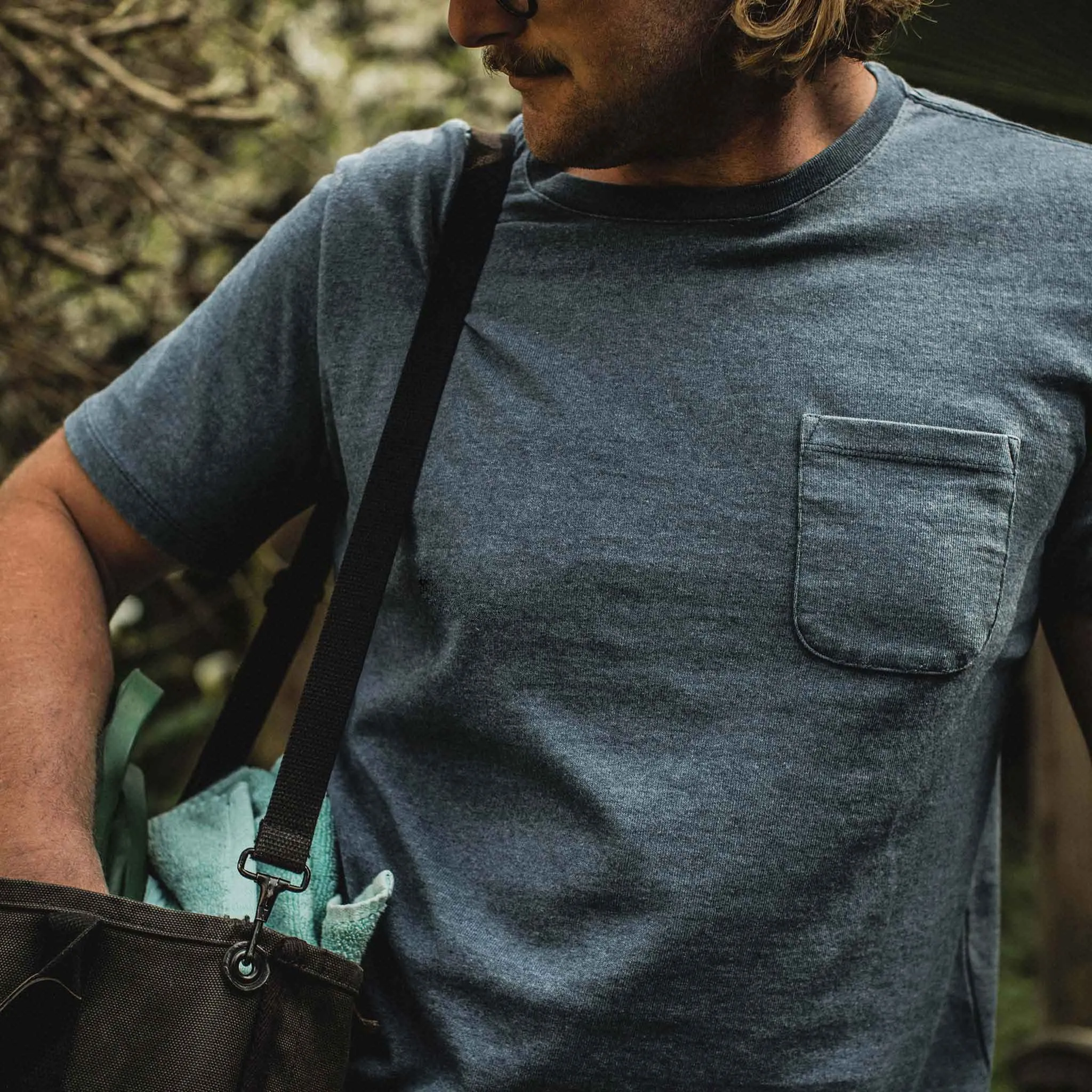 The Heavy Bag Tee in Dusty Blue