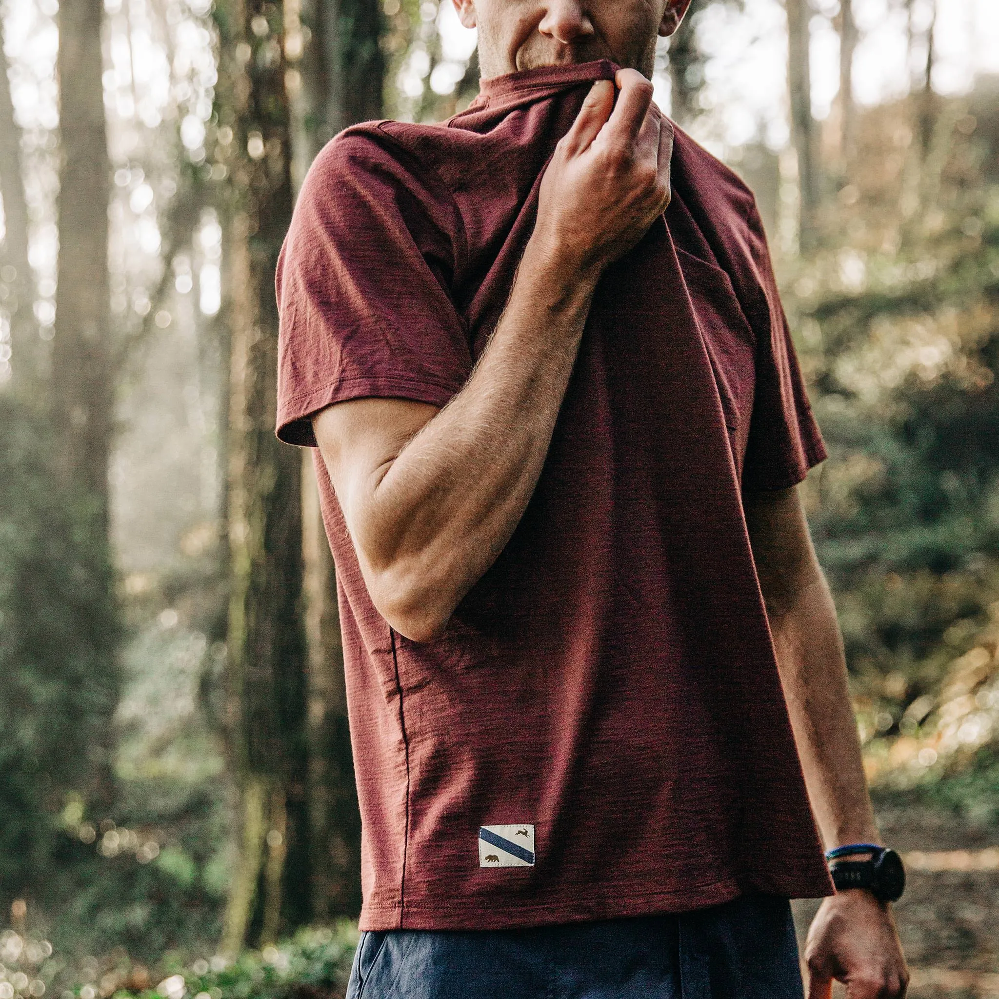 The Merino Tee in Wine