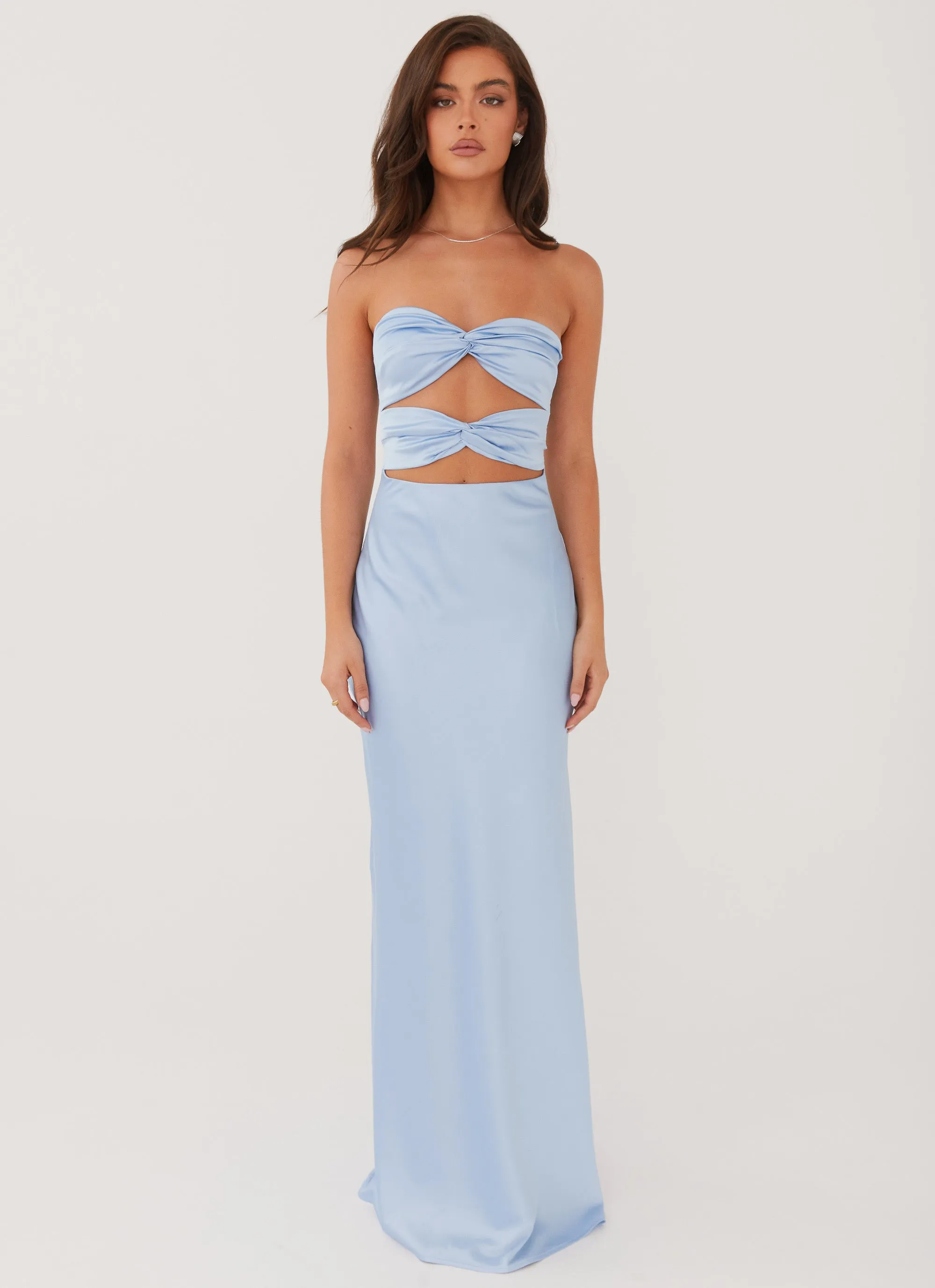 Tianna Strapless Maxi Dress - Ice Blue