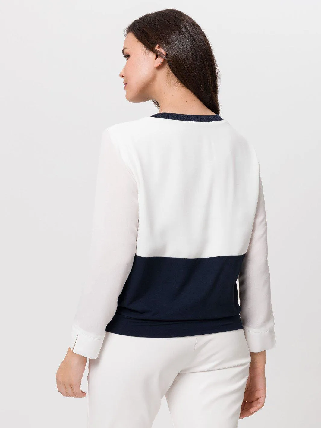 Tuzzi Zip Sweater in Navy/White - 424413