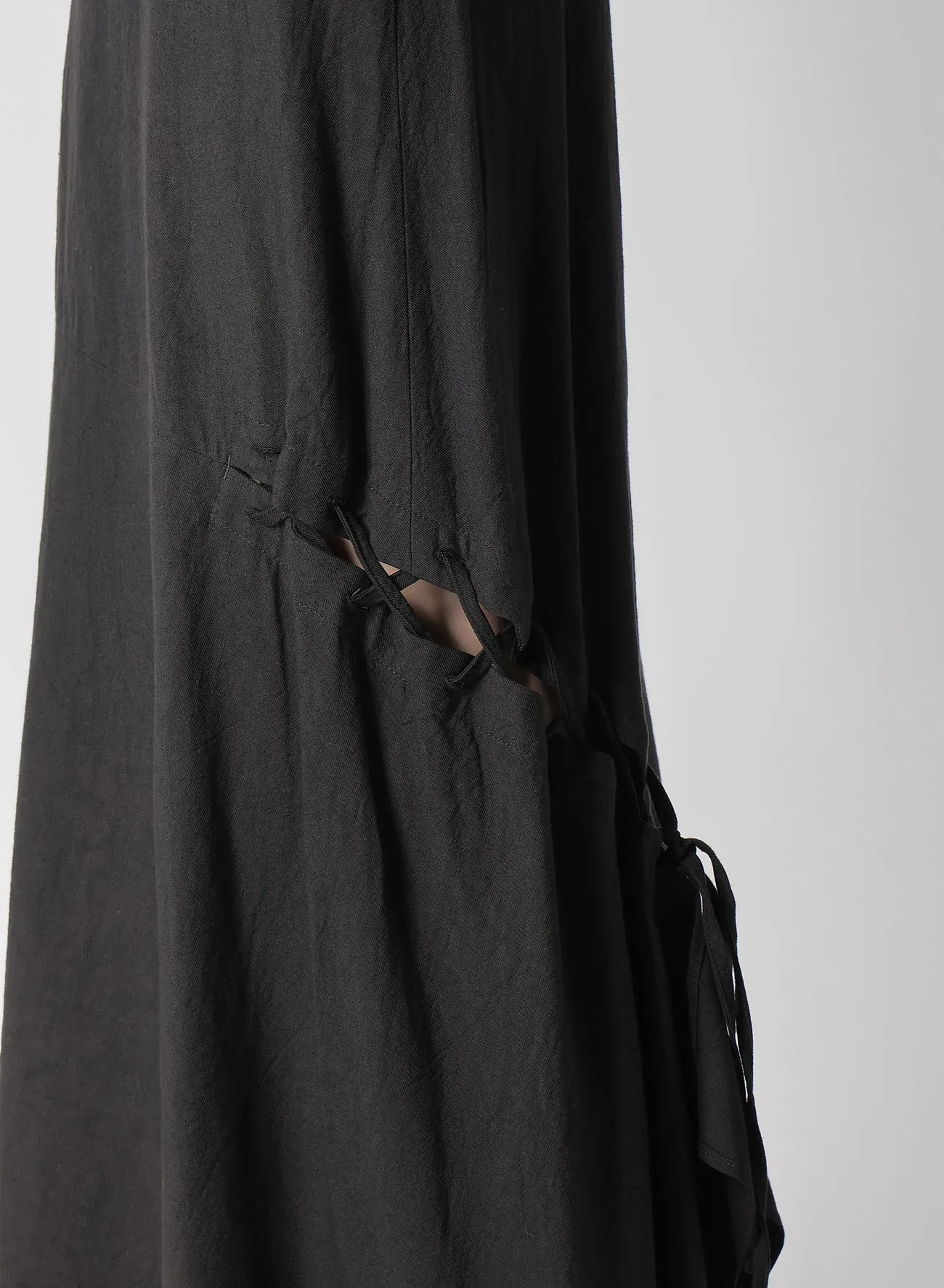 TWILL GARMENT WASH BACK SIDE LACE UP SKIRT