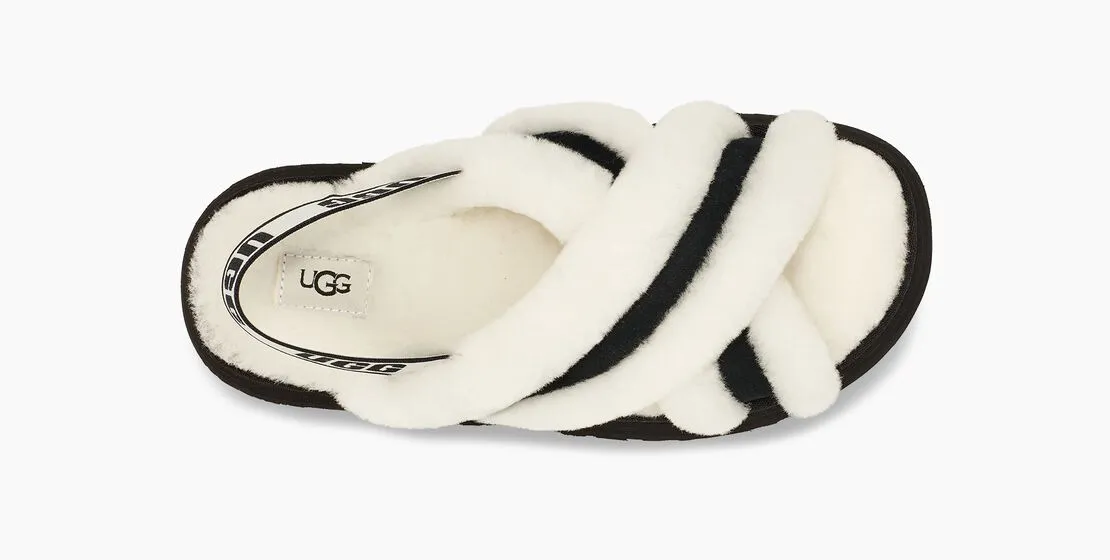 UGG Womens Disco Cross Slide - Black / White