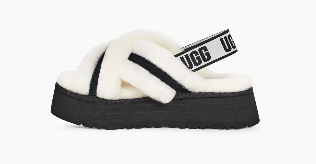 UGG Womens Disco Cross Slide - Black / White