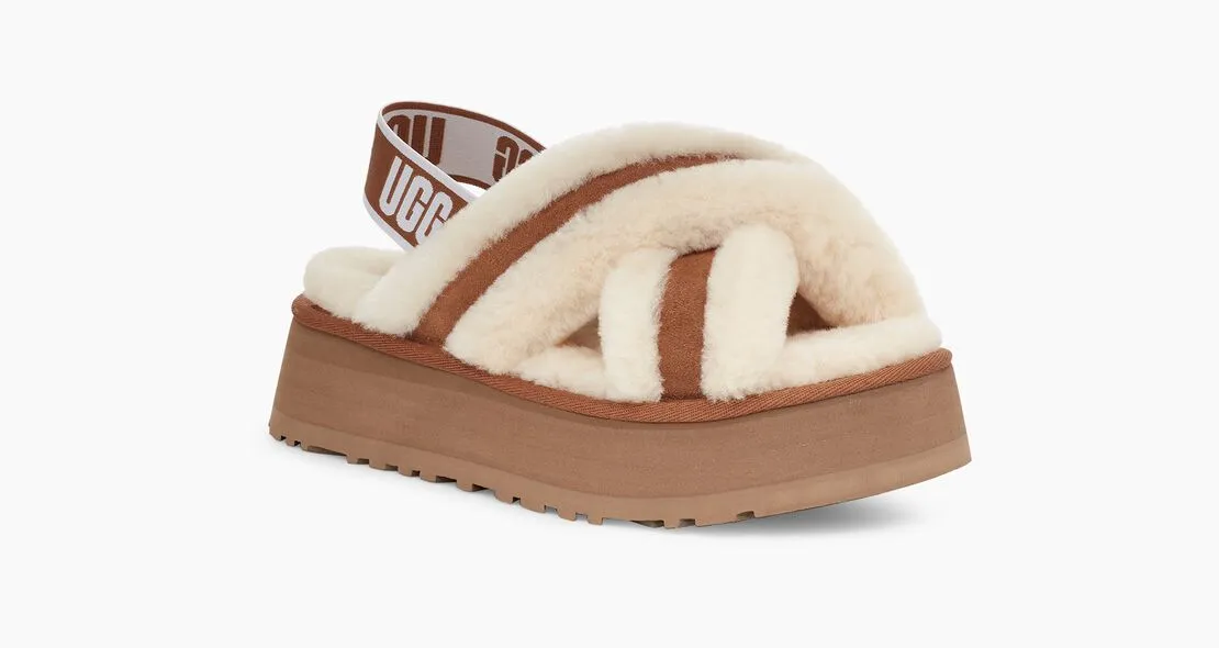 UGG Womens Disco Cross Slide - Chestnut