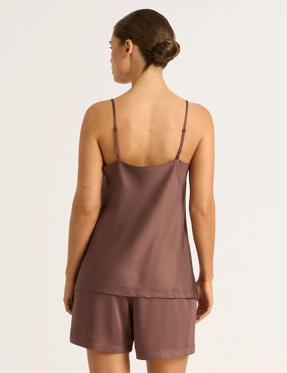 Vegan Silk Sleep Cami - Garnet