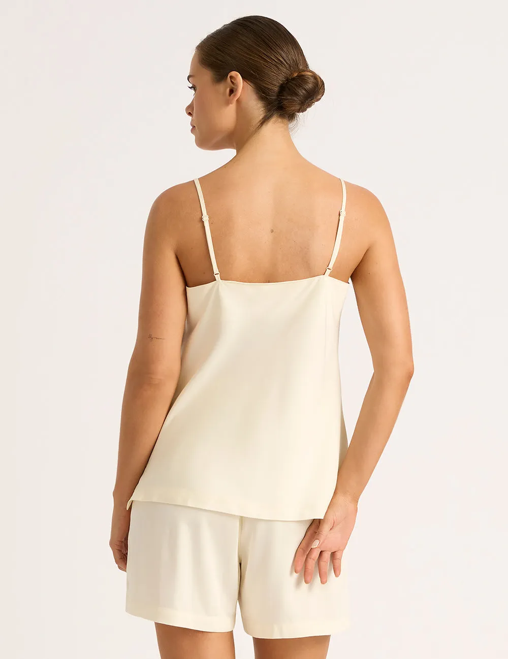 Vegan Silk Sleep Cami - Pearl