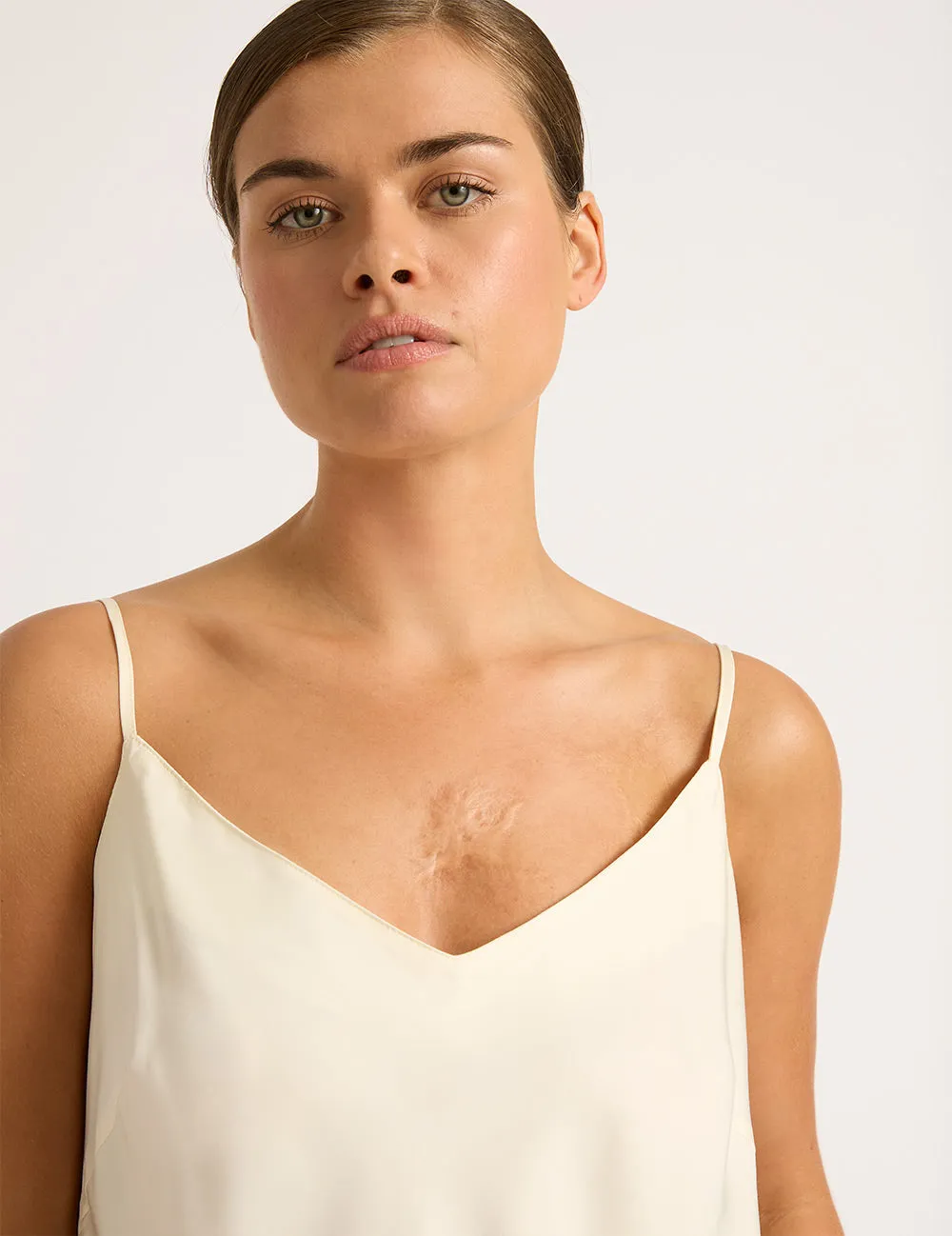 Vegan Silk Sleep Cami - Pearl