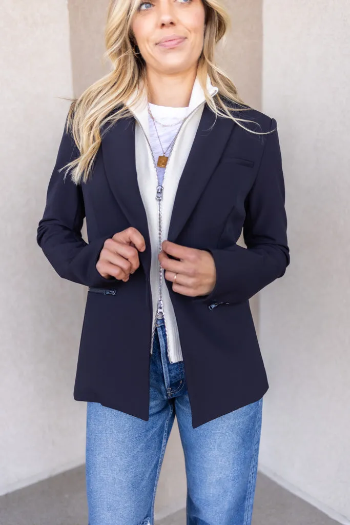 Veronica Beard Scuba Dickey Jacket, Navy