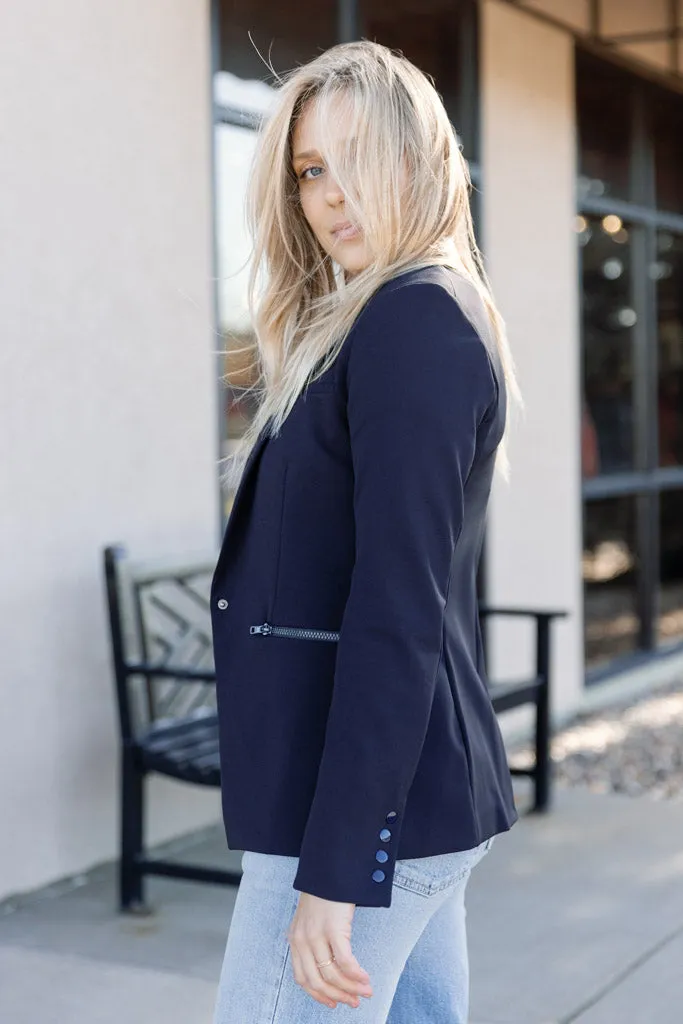 Veronica Beard Scuba Dickey Jacket, Navy